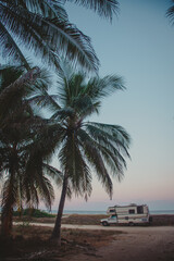 RV on a tropical beach