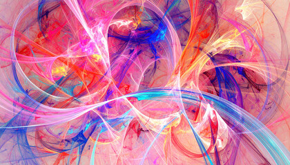 Fantasy chaotic colorful fractal pattern.