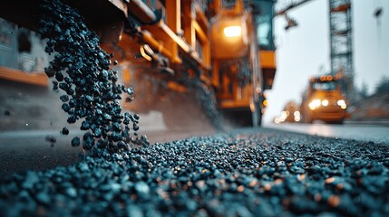 Asphalt paving road construction.