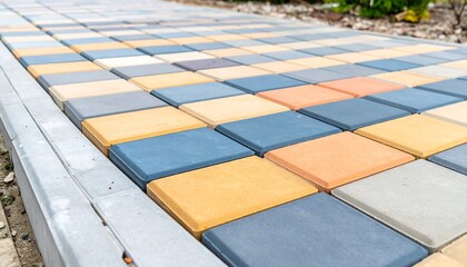Colorful paved walkway