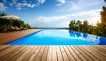 Infinity pool on a hot summer day