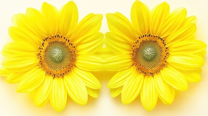 Fototapeta premium Mirrored sunflowers create a symmetrical floral design for summer warmth