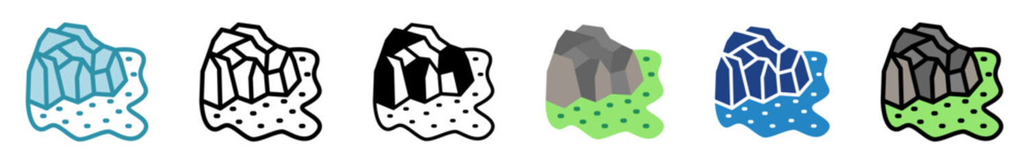 Rock Island Icon Multi Style Relate To Nautical, Sea, Marine, Navy. Use For Modern Concept, Ui, Ux Web And App Development.