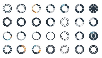 Variety of circular progress charts