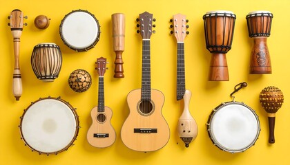 Variety Percussion And String Instruments