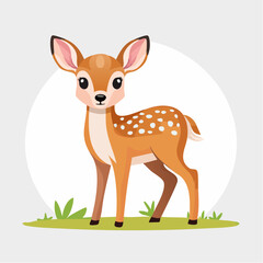 A darling fawn stands gracefully, its innocence radiating. Perfect for children's books, nature projects, or designs needing a touch of gentle wildlife charm.