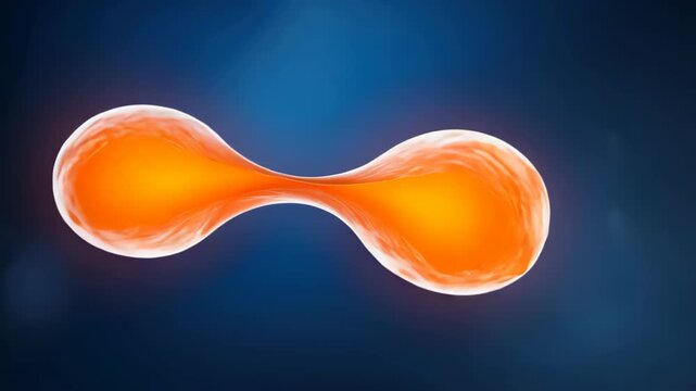 Cell Division: A mesmerizing visualization of cellular division, depicting the intricate process of a single cell splitting into two, symbolizing growth and life at a microscopic level.