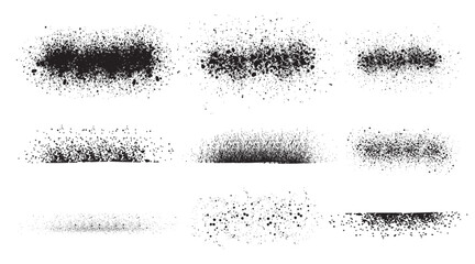 Paint spray set noise of grains or brush dust and black sand particles, vector abstract shape effect.  spray paint in graffiti ink style with grainy noise texture of black dots and rough dust. EPS 10 © Erik Rukmana