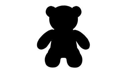 Object black bear teddy bear silhouette vector image for kids children baby nursery decor printable wall art design vector