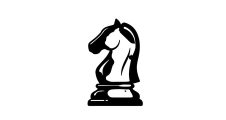 Object illustration of a chess knight piece black and white strategic game design for board game enthusiasts art vector
