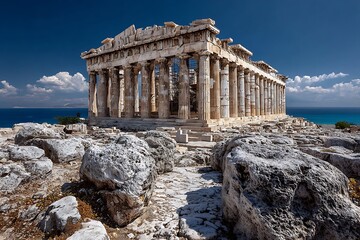 Obraz premium Ancient Parthenon temple architectural masterpiece high resolution picture