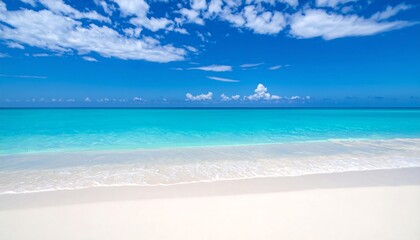 Fototapeta premium Tropical beach with turquoise water, and white sand.