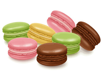 Macarons in an assortment of colors