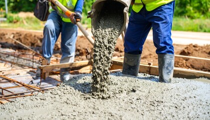 Construction workers pouring concrete (4)