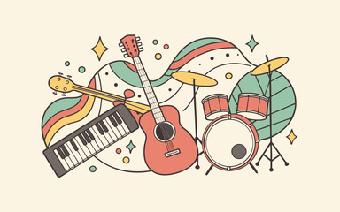 Whimsical indie music poster showing 