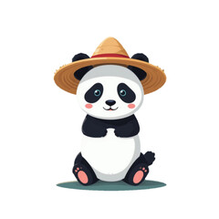 Illustration panda with hat