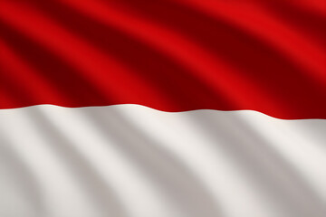 Obraz premium waving flag of indonesia