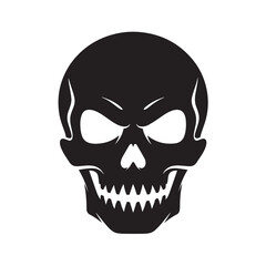 Halloween skull silhouette vector