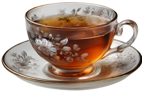  Tea icon, transparent background PNG file with white space around the cup of tea for easy cut-out and design in Photoshop