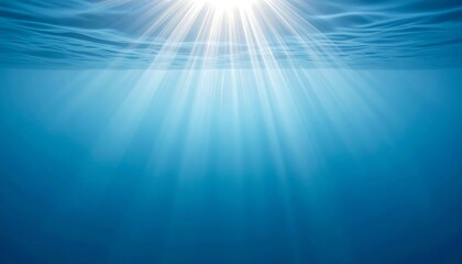 Obraz premium Underwater Sunbeams with Ocean Depth.
