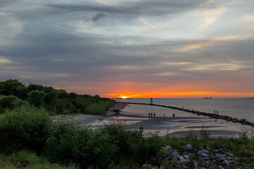 Fototapeta premium Sunset in Galveston, Texas