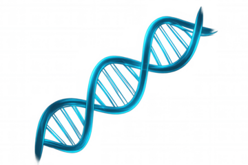 Rotating blue dna double helix with transparent background, ideal for science, medical, and research-related projects