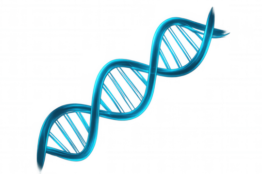 Rotating blue dna double helix with transparent background, ideal for science, medical, and research-related projects