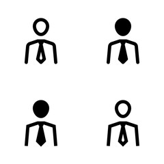 Employee Icons - 4 Solid & Outline Business Office staff for Job, Career & Corporate UI