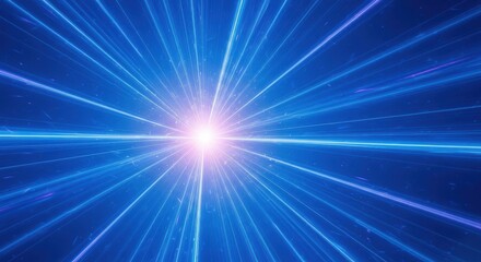 Fototapeta premium Blue Light Rays Burst Background