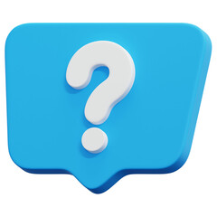3D Blue Question Box Icon