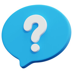 3D Blue Question Bubble Icon