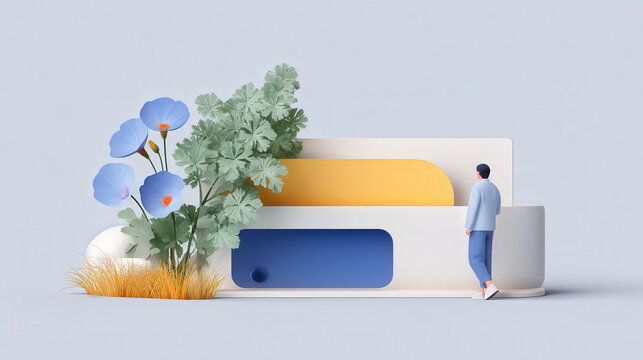 ai mirror reflects lively scene of nature displaying forecasts and news exuding energy