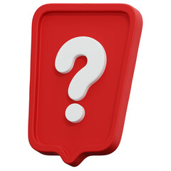 3D Red Question Panel Icon