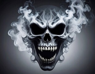 Skull in smoke