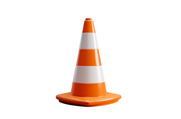 raffic cones, icon design, orange and white color scheme, simple shape, simple background, simple details, 3D rendering,