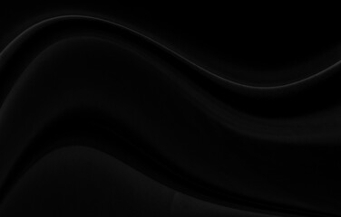 Fototapeta premium Black gray satin dark fabric texture luxurious shiny that is abstract silk cloth background with patterns soft waves blur beautiful.
