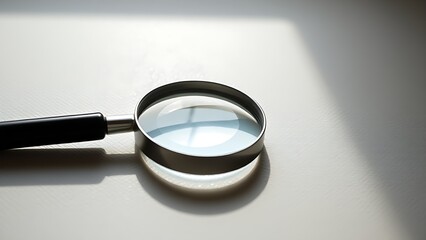 Magnifying glass on a textured surface, highlighting curiosity and attention to detail.