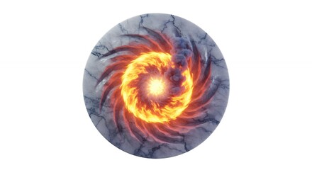 Abstract circular pattern with glowing spiral