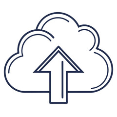 Simple Cloud Upload Icon - Data Transfer and Online Storage Concept