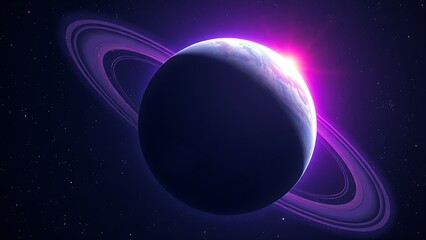 A colorful planet with glowing rings floating in deep space, evoking cosmic wonder and mystery.