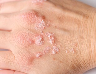 Fototapeta premium Close-up of a hand with skin irritation