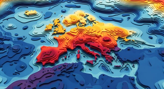 Visualizing Climate Change Impact Across Europe Using Digital Elevation Models and Heat Maps