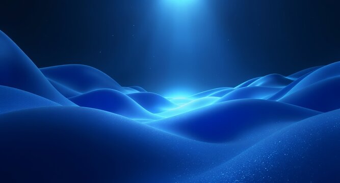Abstract Blue Landscape Serene Digital Art Background for Commercial Use