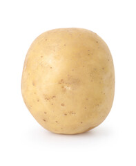 One fresh raw potato isolated on white