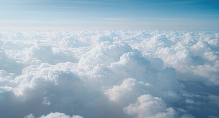 Naklejka premium Aerial View of Cumulus Cloudscape Stunning White Clouds Above the World