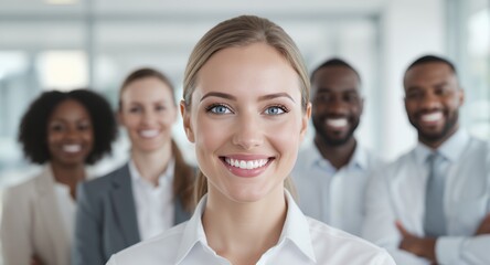 Fototapeta premium Diverse Business Team, Successful Collaboration, Happy Employees, Corporate Success, Professional Teamwork