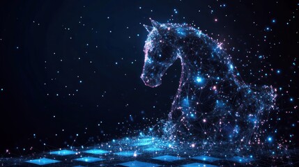 Digital Horse Chess Piece