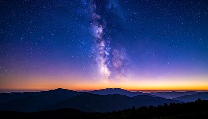 Milky Way over Mountain Range. (3)