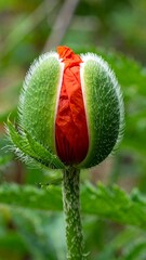 Close-up of a poppy bud