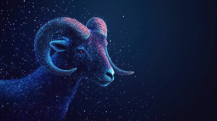 Digital ram, polygonal art